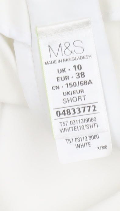 Womens UK Size 10 Marks and Spencer   White Trousers