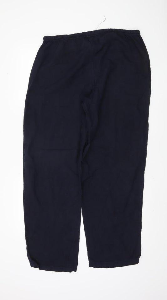 White Stuff Women's Blue Linen Trousers, Size M