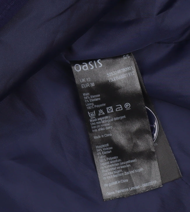 Oasis Women's Blue Blazer UK 12 Regular Fit Business