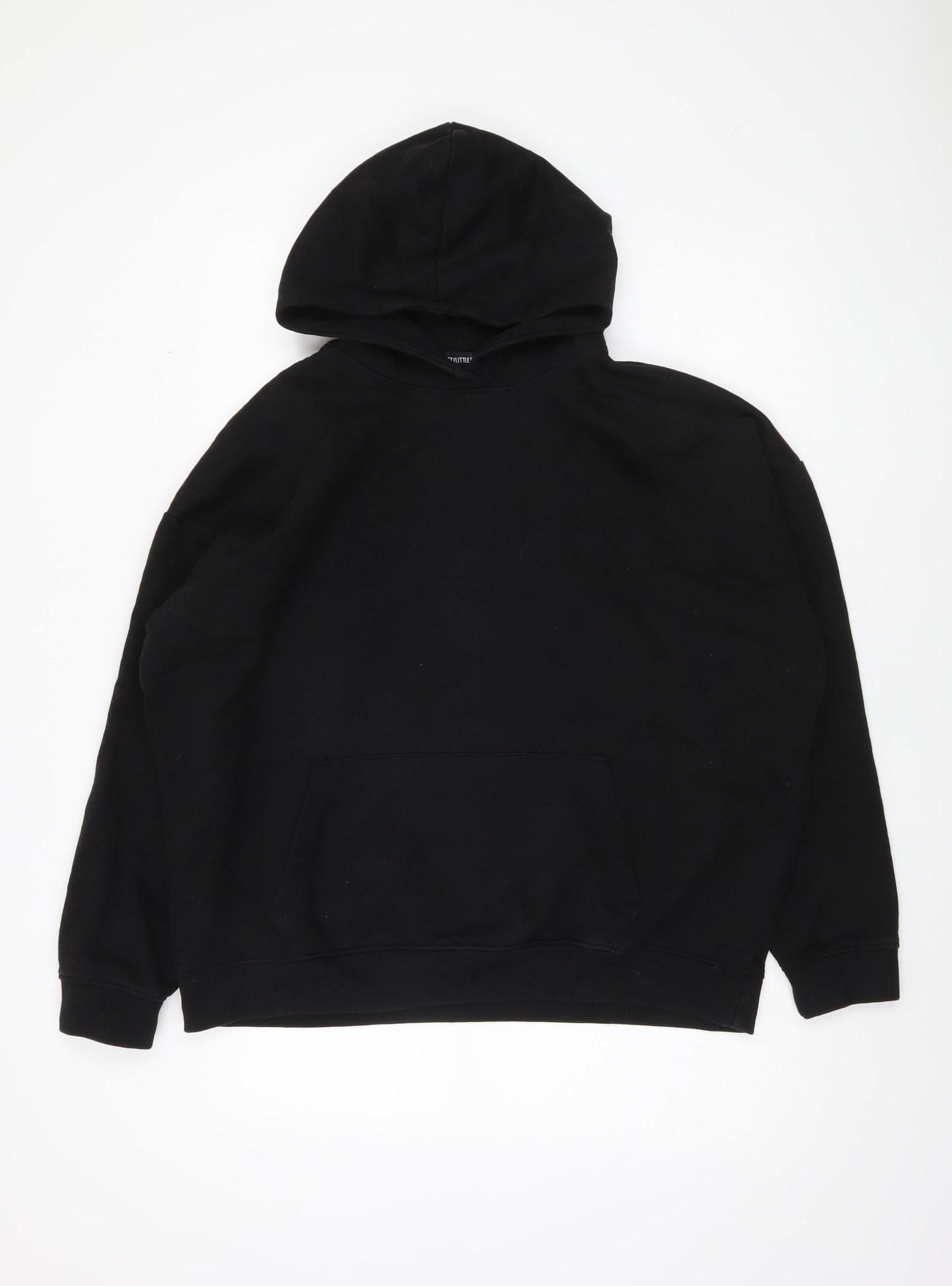 Unisex Adults UK Size M PRETTYLITTLETHING Black Pullover Hoodie