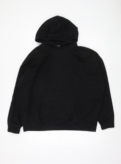 Unisex Adults UK Size M PRETTYLITTLETHING Black Pullover Hoodie