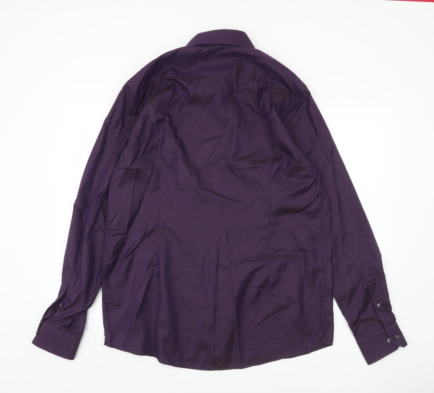 Eton Men's Purple XL Classic Fit Long Sleeve Shirt