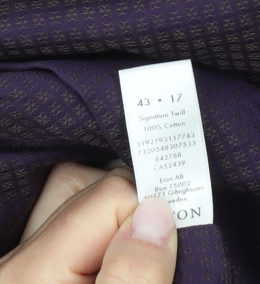 Eton Men's Purple XL Classic Fit Long Sleeve Shirt