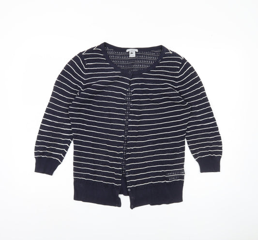H&M Women's Black Striped Cardigan - Size M