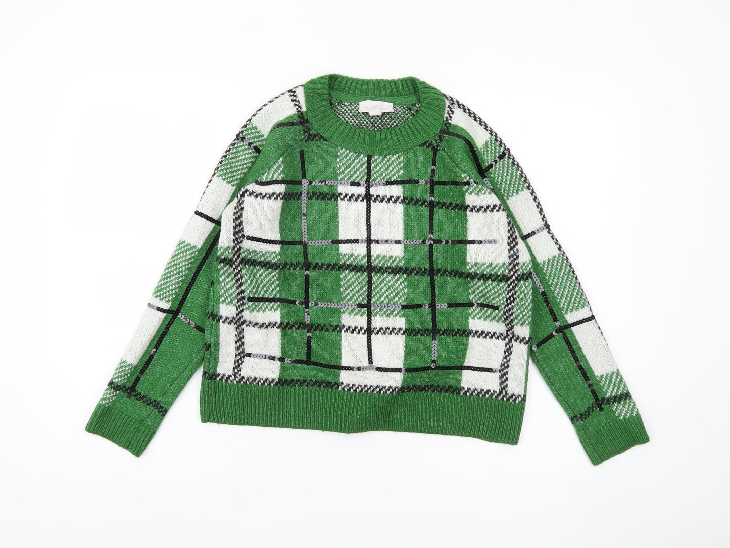 Womens UK Size XS Topshop Green Pullover Jumper