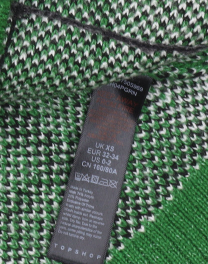 Womens UK Size XS Topshop Green Pullover Jumper