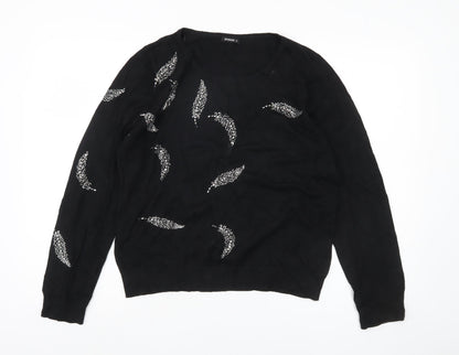 Womens UK Size 16 Roman Black Pullover Jumper