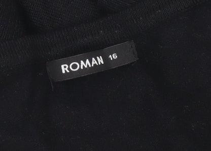 Womens UK Size 16 Roman Black Pullover Jumper