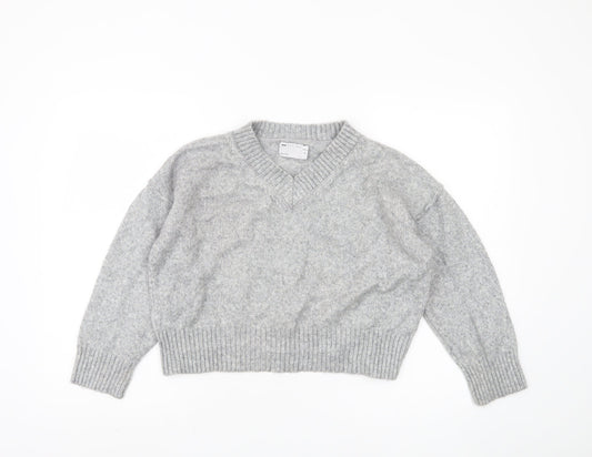 ASOS DESIGN Women's Grey V-Neck Pullover XS