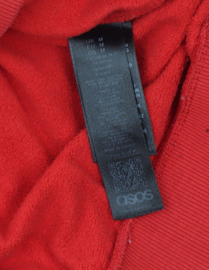 Mens UK Size M ASOS Red Pullover Sweatshirt