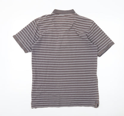 Regatta Men's Brown Striped Polo, Size M, Casual Style