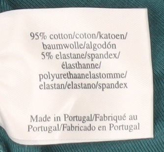 Laura Ashley Women’s Green T-Shirt, UK 12, Button Accent