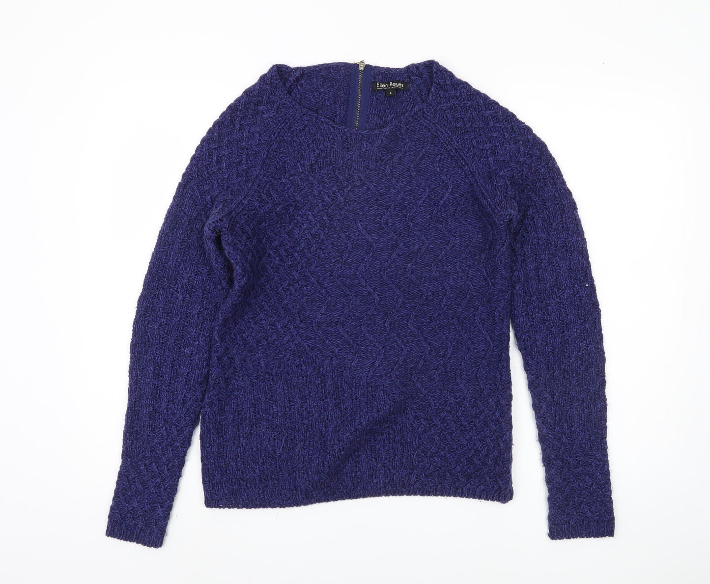 Womens UK Size S Ellen Reyes Purple Full Zip Jumper