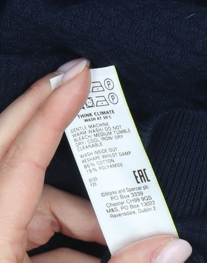 Marks and Spencer Men's Blue Polo Shirt M