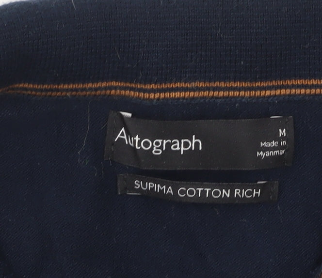 Marks and Spencer Men's Blue Polo Shirt M