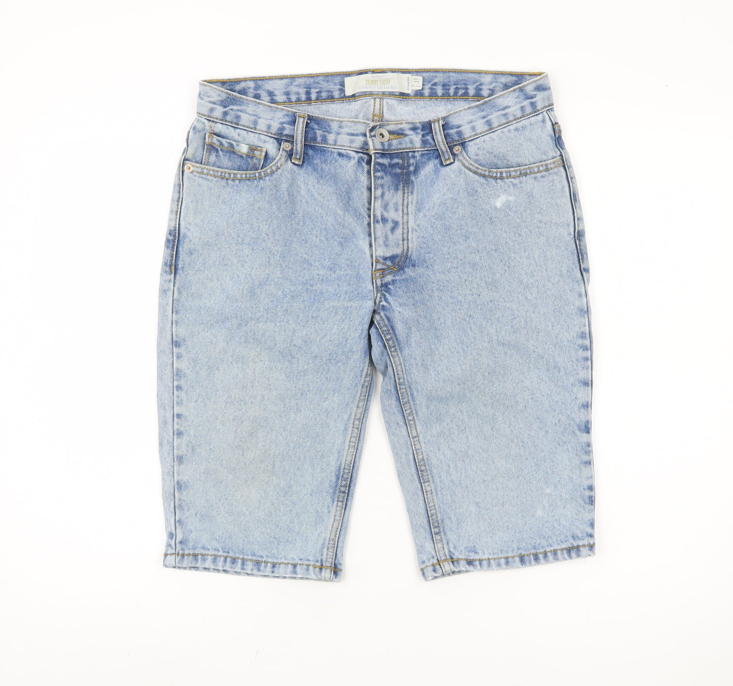 Topman Men's Blue Denim Slim Shorts 28 Casual
