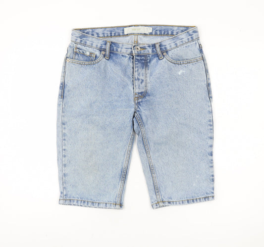 Topman Men's Blue Denim Slim Shorts 28 Casual
