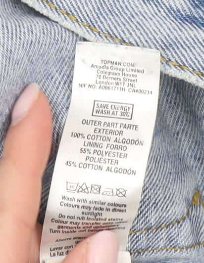 Topman Men's Blue Denim Slim Shorts 28 Casual