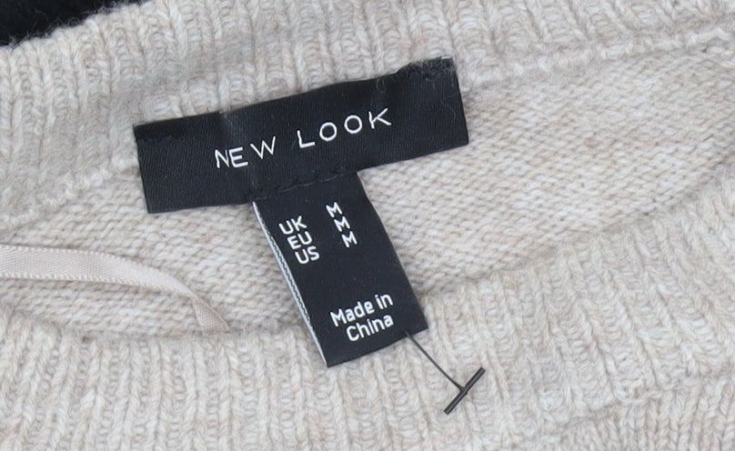 Womens UK Size M New Look Beige Pullover Jumper