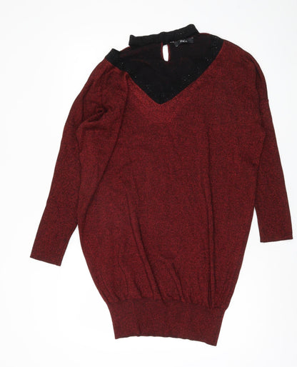 Womens UK Size 16 M&Co Red Pullover Jumper