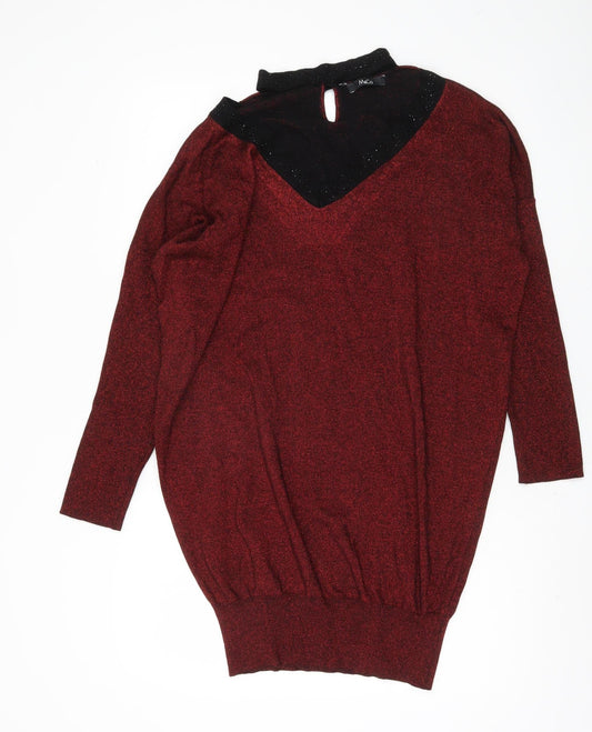 Womens UK Size 16 M&Co Red Pullover Jumper