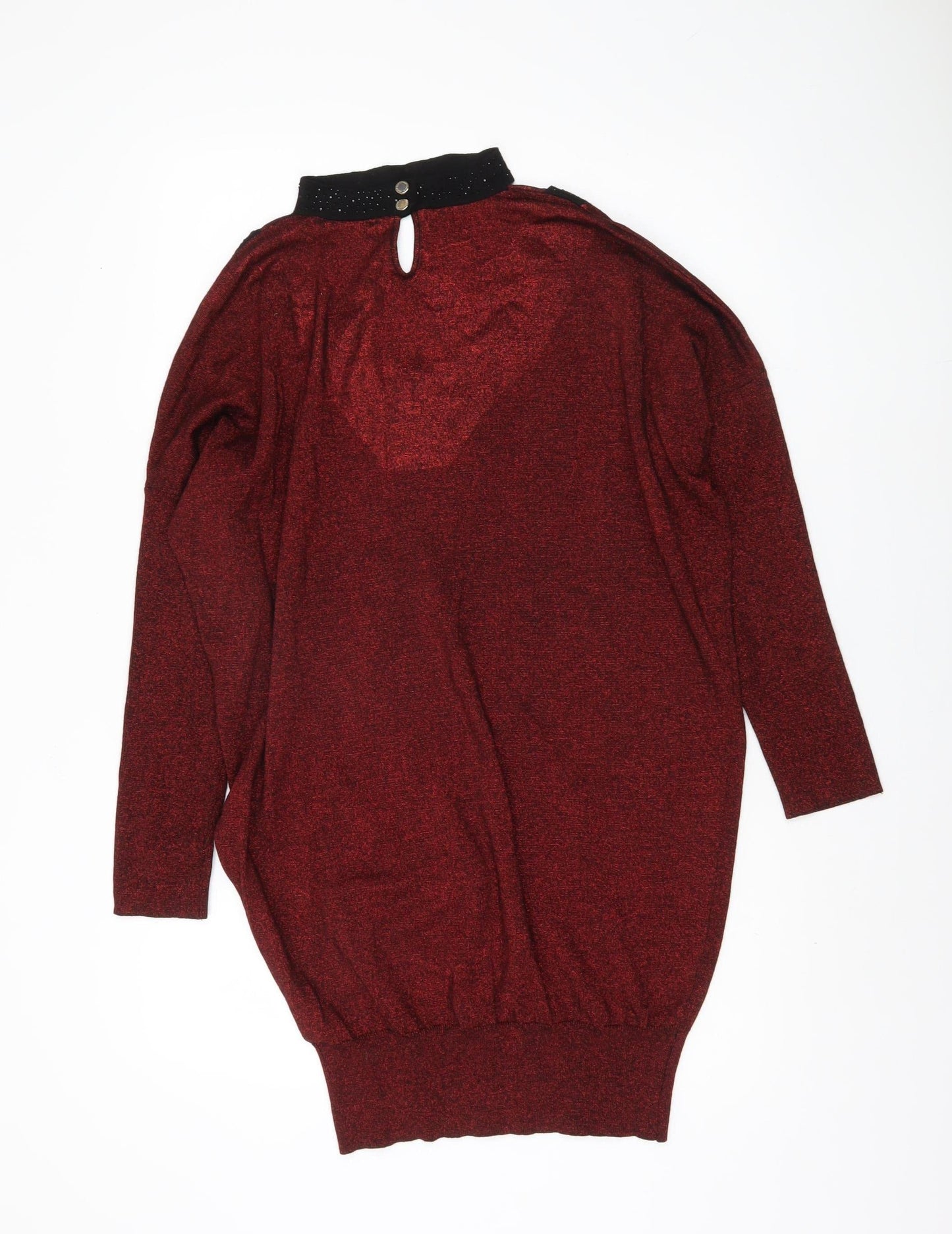 Womens UK Size 16 M&Co Red Pullover Jumper