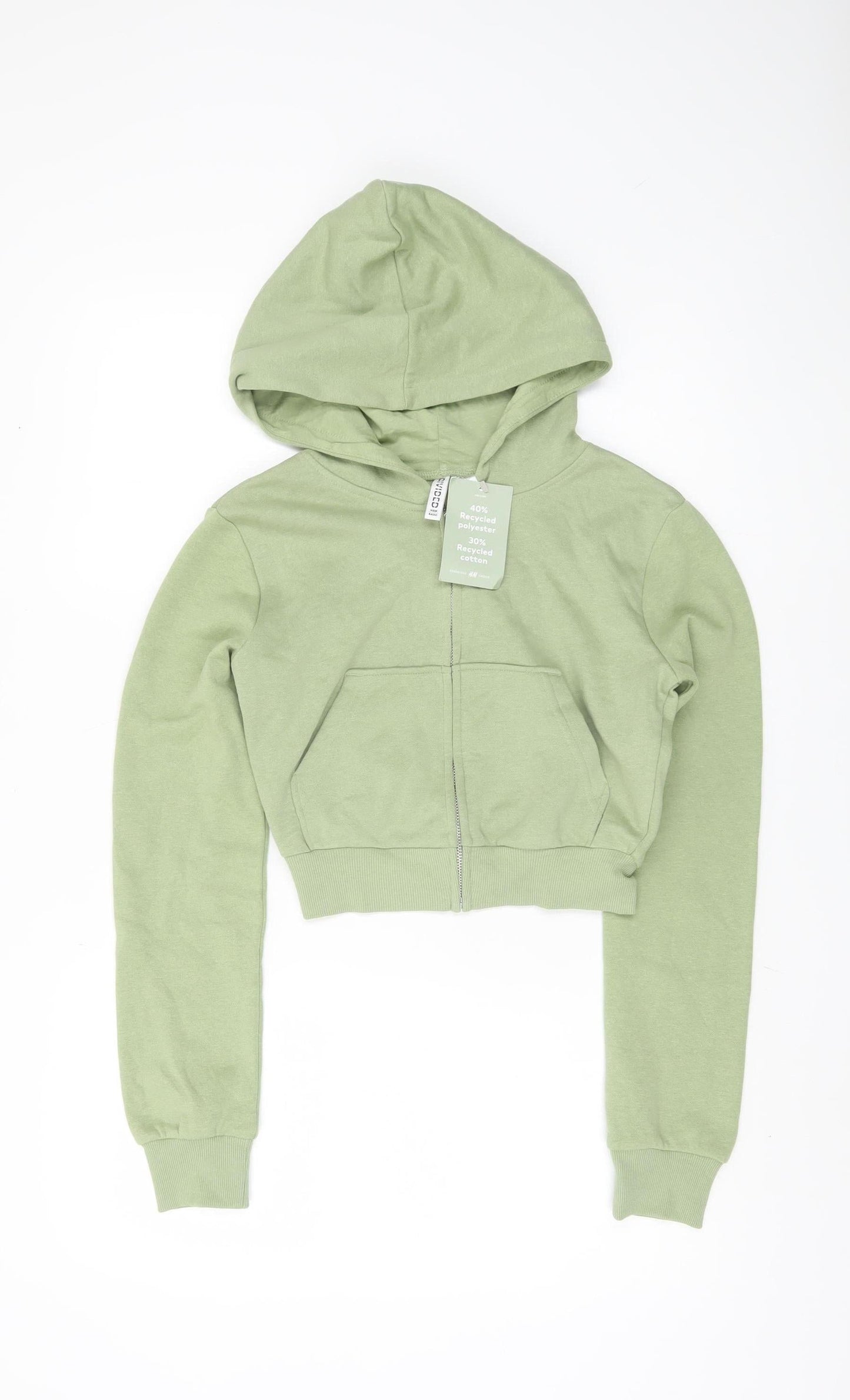 H&M Green Full Zip Women's Hoodie 2XS