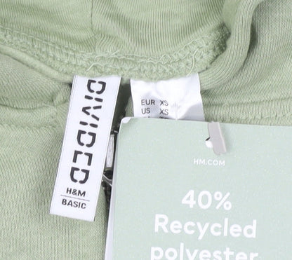 H&M Green Full Zip Women's Hoodie 2XS