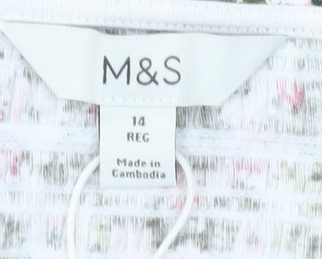 Womens UK Size 14 Marks and Spencer Multicoloured Basic T-Shirt