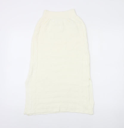 Missguided Women's Ivory Elastic Waist Skirt, Size S
