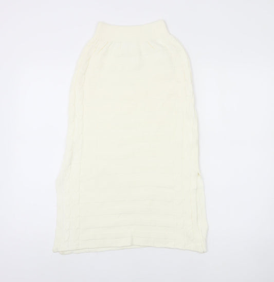Missguided Women's Ivory Elastic Waist Skirt, Size S