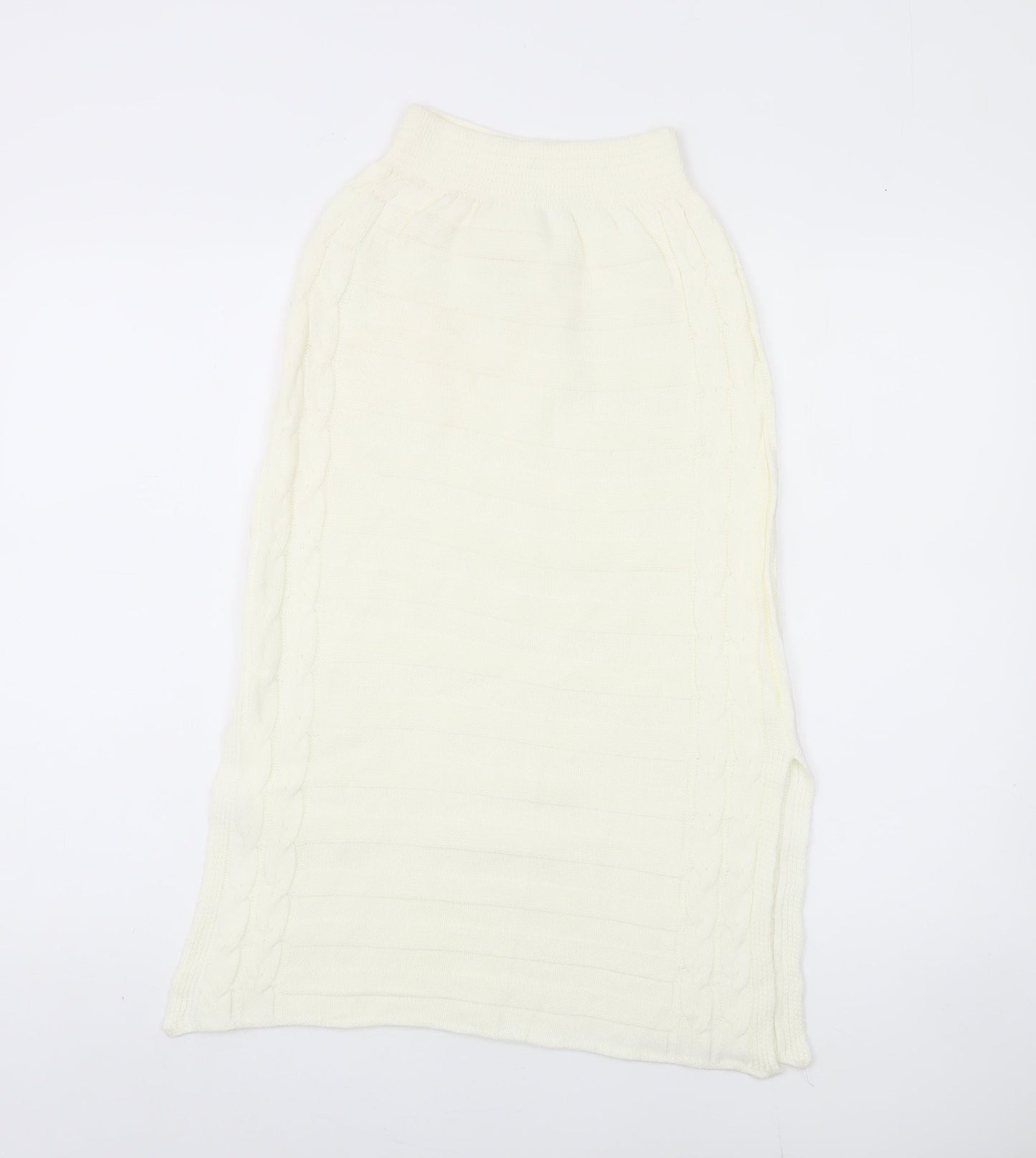 Missguided Women's Ivory Elastic Waist Skirt, Size S
