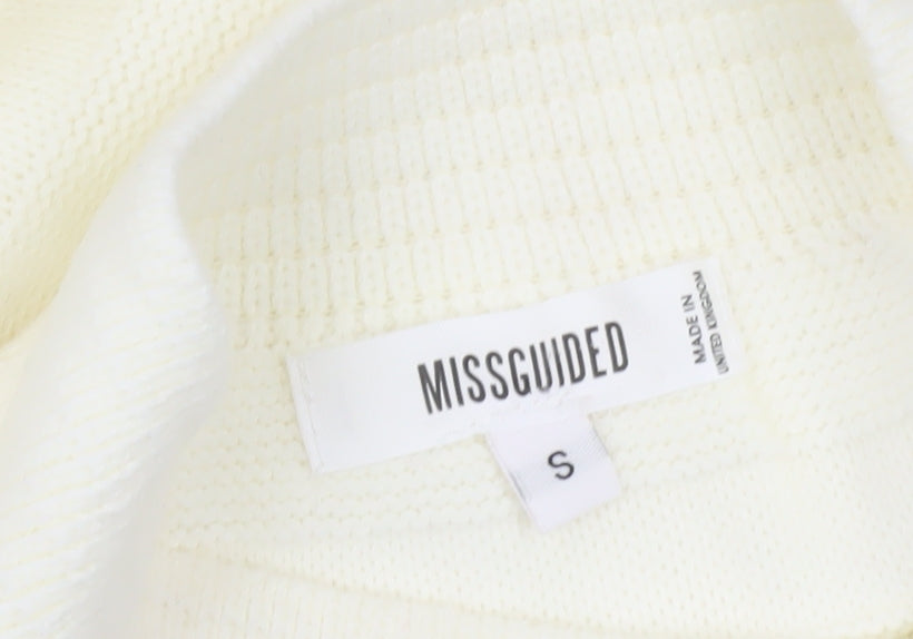 Missguided Women's Ivory Elastic Waist Skirt, Size S