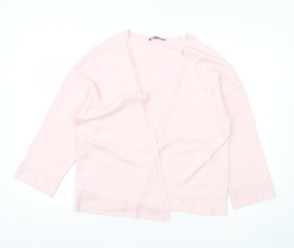 Aura Ashley Women's Pink Open Front Cardigan Size 14