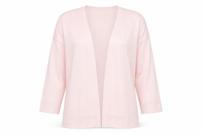 Aura Ashley Women's Pink Open Front Cardigan Size 14