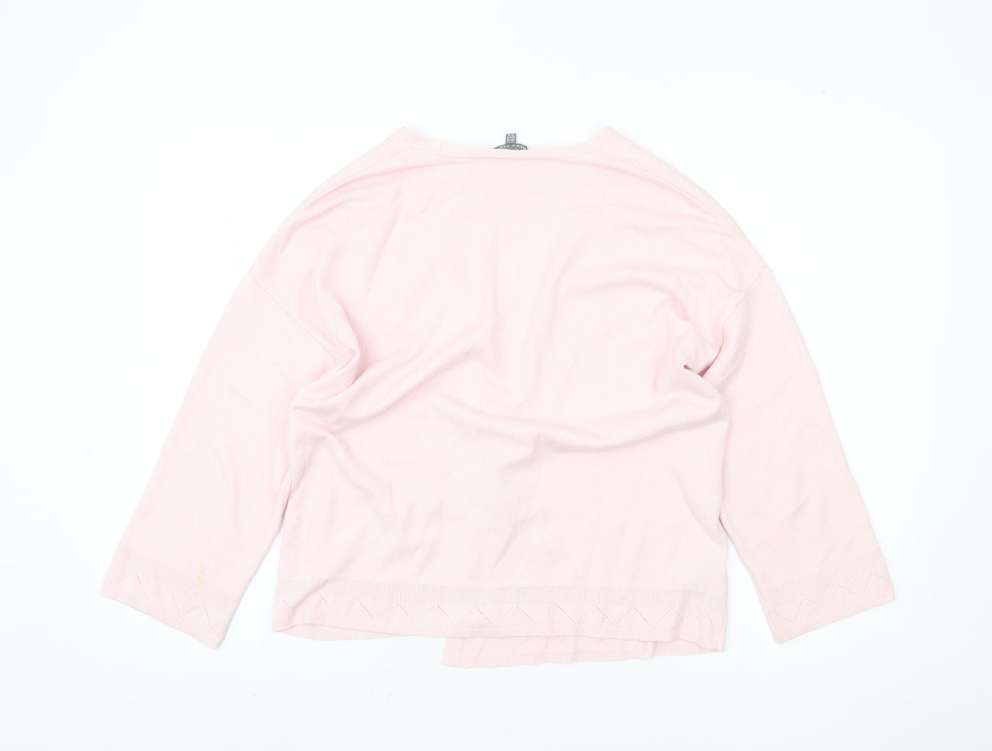 Aura Ashley Women's Pink Open Front Cardigan Size 14