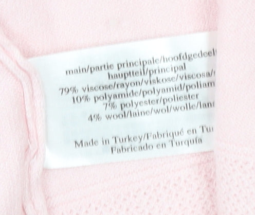 Aura Ashley Women's Pink Open Front Cardigan Size 14