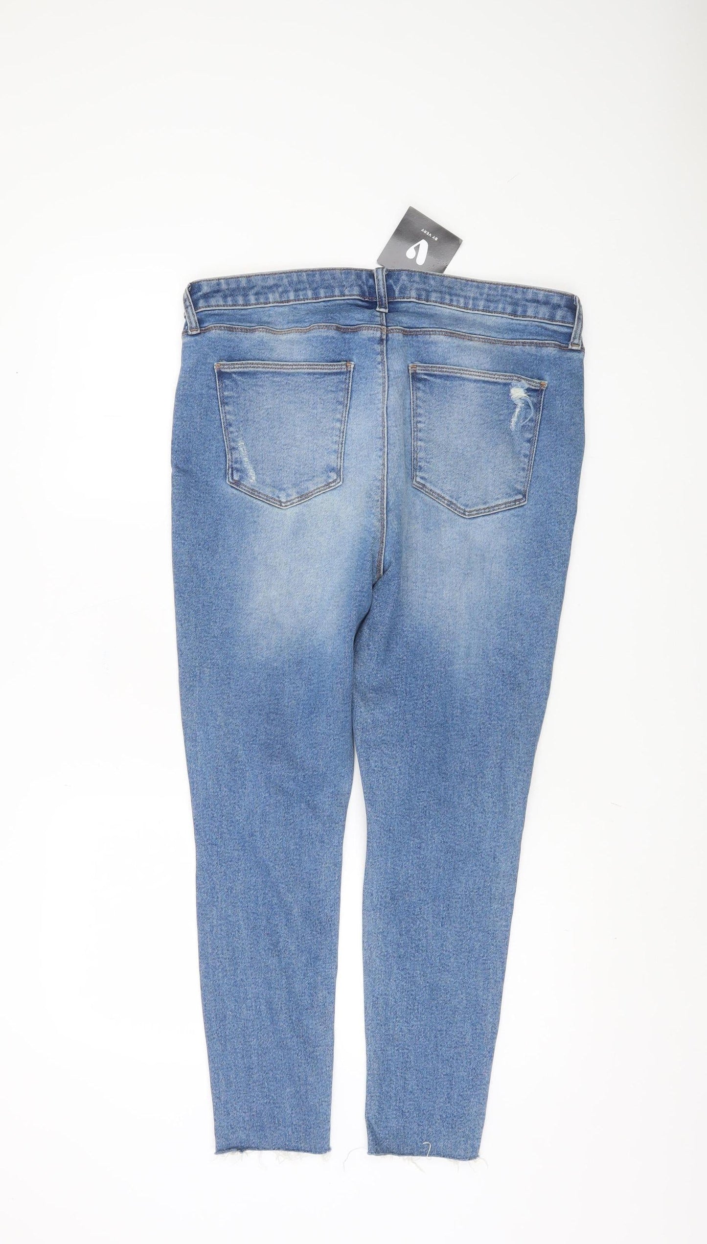 V by Very Women's Blue Distressed Skinny Jeans Size 27