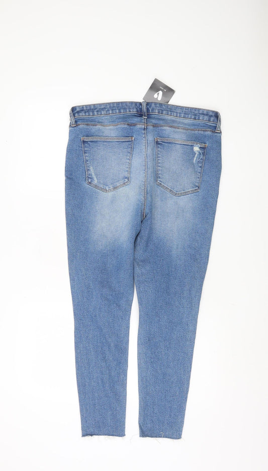 V by Very Women's Blue Distressed Skinny Jeans Size 27