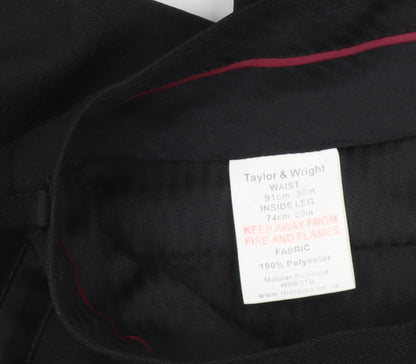 Taylor & Wright Men's Black Trousers, Size 36