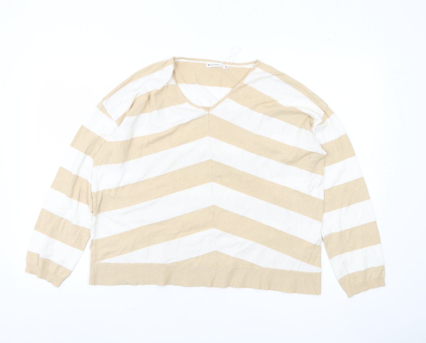 Womens UK Size L Encuentro Beige Pullover Jumper