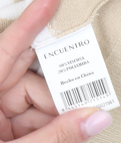 Womens UK Size L Encuentro Beige Pullover Jumper