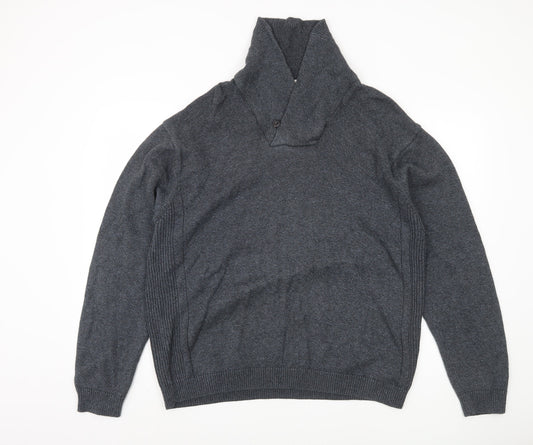 Next Men's Grey Wool Pullover Jumper XL