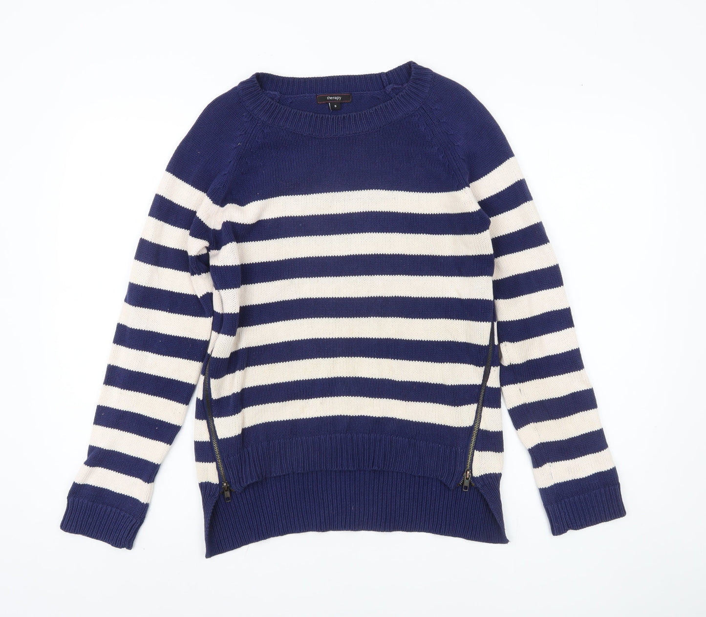 Womens UK Size S Therapy Blue Pullover Jumper