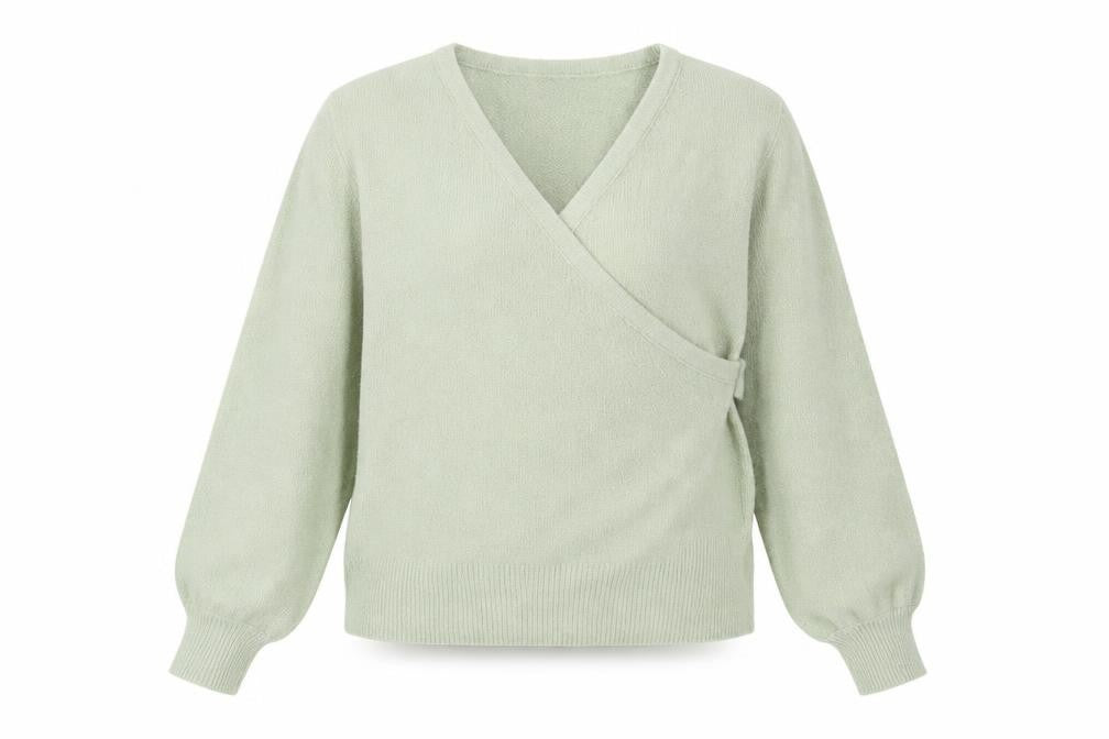 Brave Soul Women's Green Wrap Jumper L