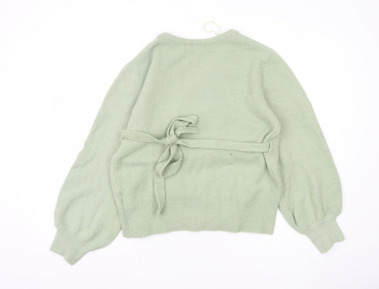 Brave Soul Women's Green Wrap Jumper L