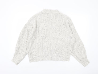 H&M Women's Ivory High Neck Chunky Knit Jumper