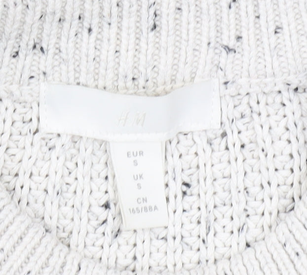 H&M Women's Ivory High Neck Chunky Knit Jumper