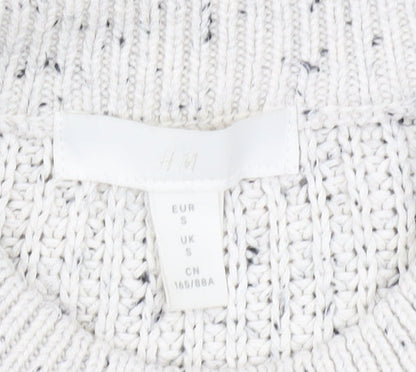 H&M Women's Ivory High Neck Chunky Knit Jumper