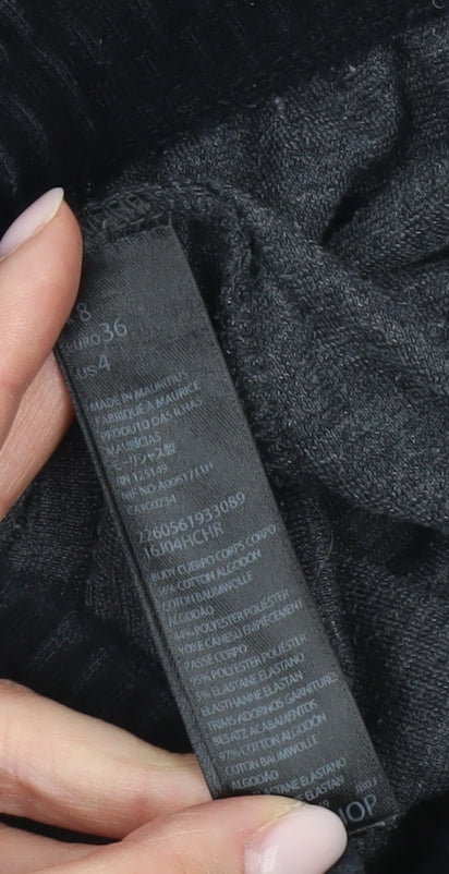 Topshop Women's Black Grey Jogger Trousers Size 8